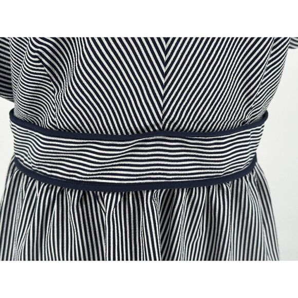 Monteau Navy & White Striped Peplum Top - XL, Short Sleeve NWT Preppy, Spring - Picture 7 of 15